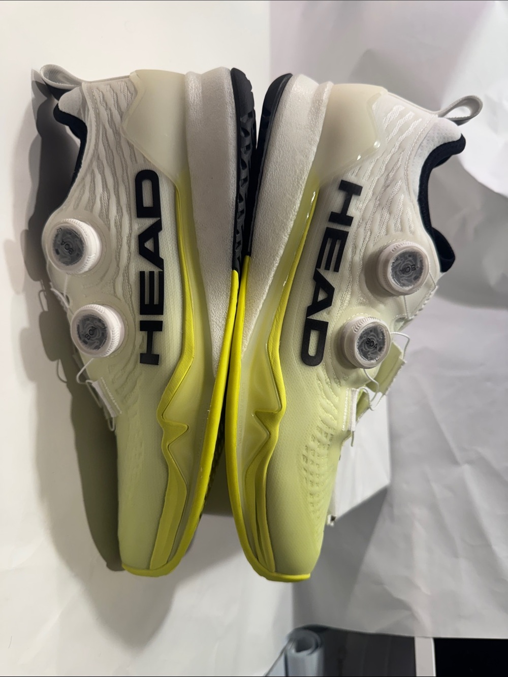 HEAD Endure Pro BOA Men’s Tennis Shoes White Yellow Size 11 EU 45 new
